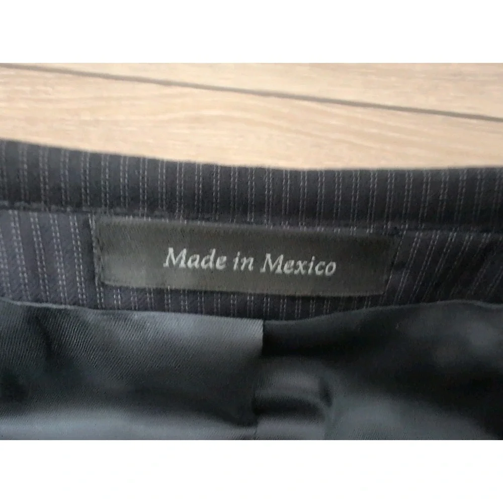 Calvin Klein Suit Mens 40L 34W Navy Pinstripe‎ Wool 2 Piece MLKA2 Malik NWT